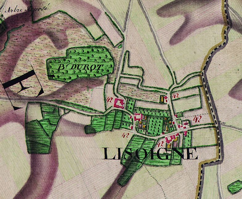 Lisogne sur la carte de Ferraris (1770-1777). Autorisation IGN A2630.