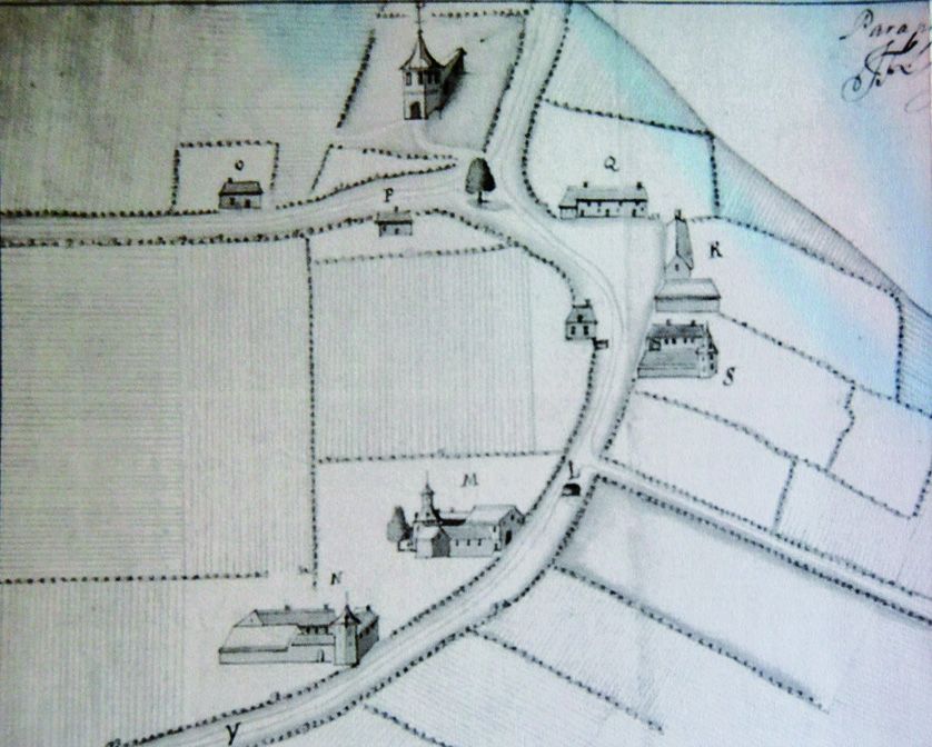 Carte figurative du village par Charles Lannoy (1718). Archives du Royaume, Bruxelles.